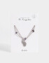 Cadena Corta con Dije Con Piedra Natural Collar Con Piedra Natural Amatista - Plateado