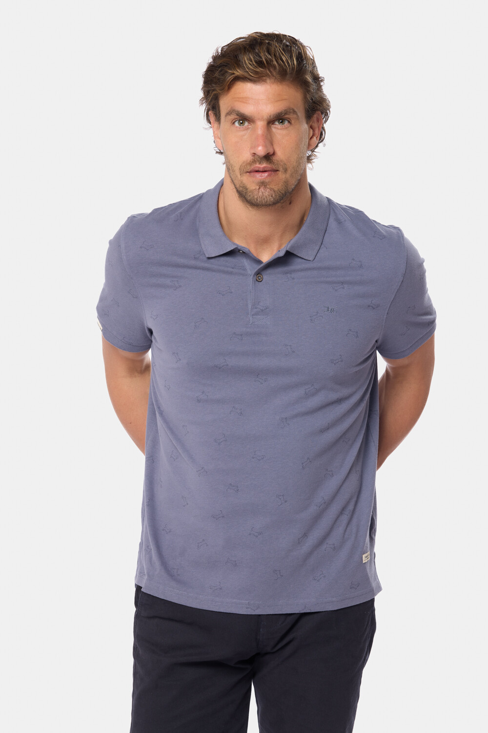 REMERA POLO ESTAMPADA Lila