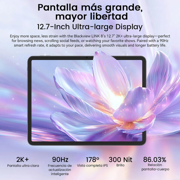 Tablet Blackview Link 8 12gb Ram 256gb Teclado Mouse GRIS