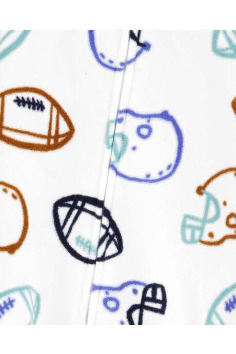 Pijama una pieza de micropolar, con pie, diseño football. Talles 12-24M Pijama una pieza de micropolar, con pie, diseño football. Talles 12-24M