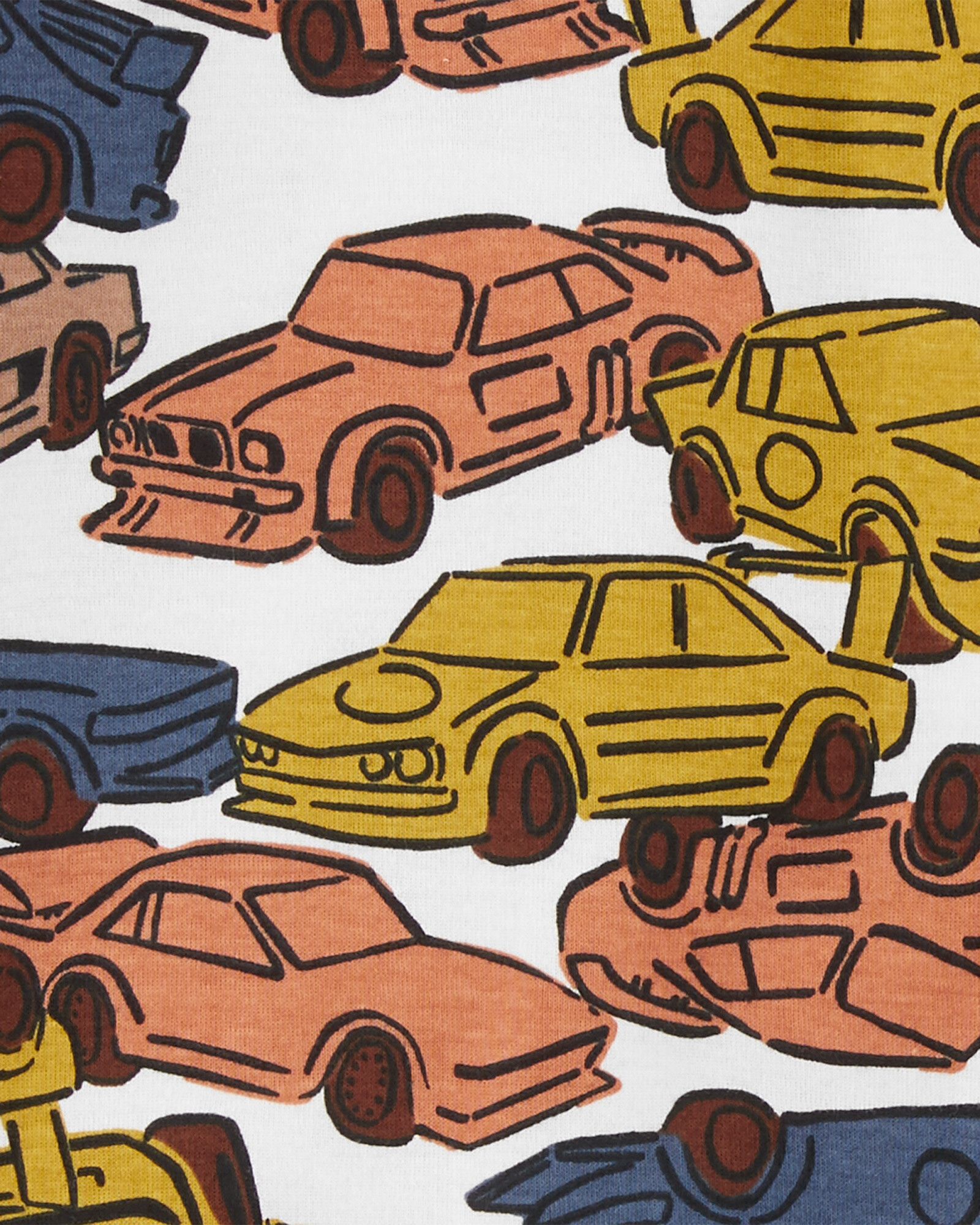 Pijama cuatro piezas de algodón, dos remeras y dos pantalones, diseños de autos y rayas Pijama cuatro piezas de algodón, dos remeras y dos pantalones, diseños de autos y rayas