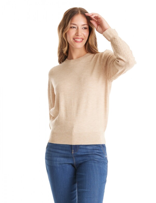 Buzo Manga Rombos BEIGE