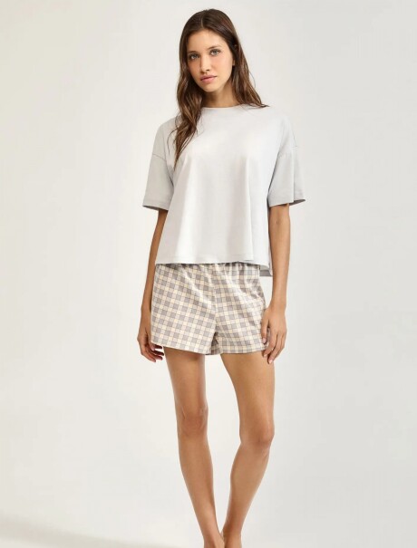 PIJAMA BÁSICO DE ALGODÓN GRIS