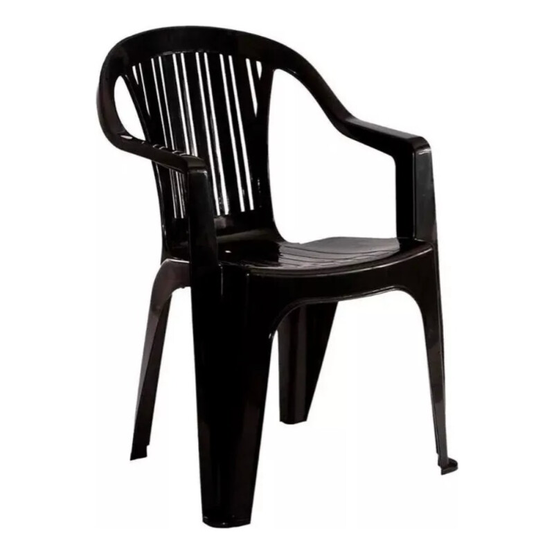 Silla Plástica Negra Plástico Resistente Interior/exterior Negro