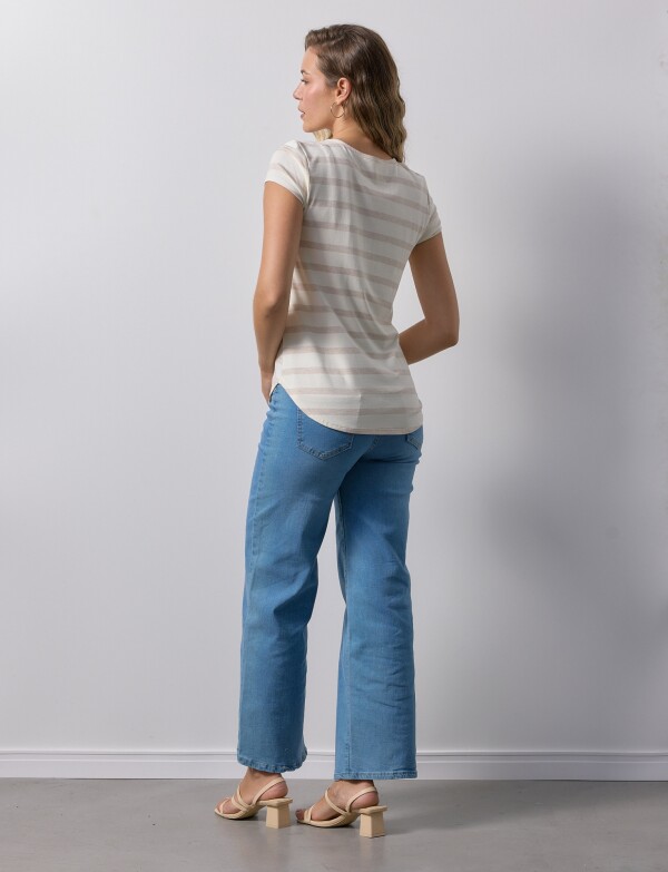 Remera Modal Lineas BEIGE