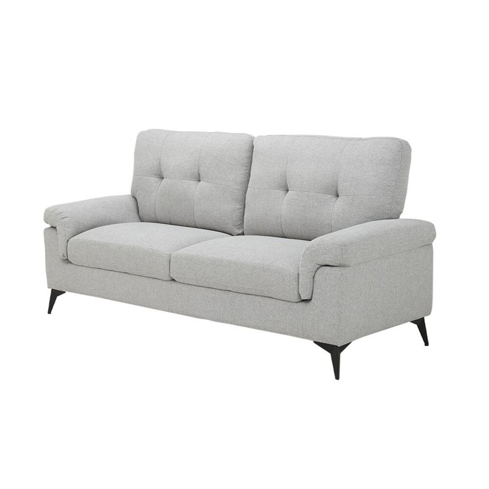 Sillón 2 Cuerpos Tela y Madera Natural Living - Lamona Gris Claro