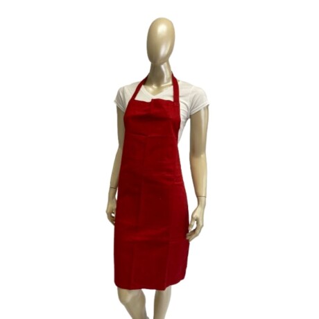 Delantal Básico Con Peto Rojo