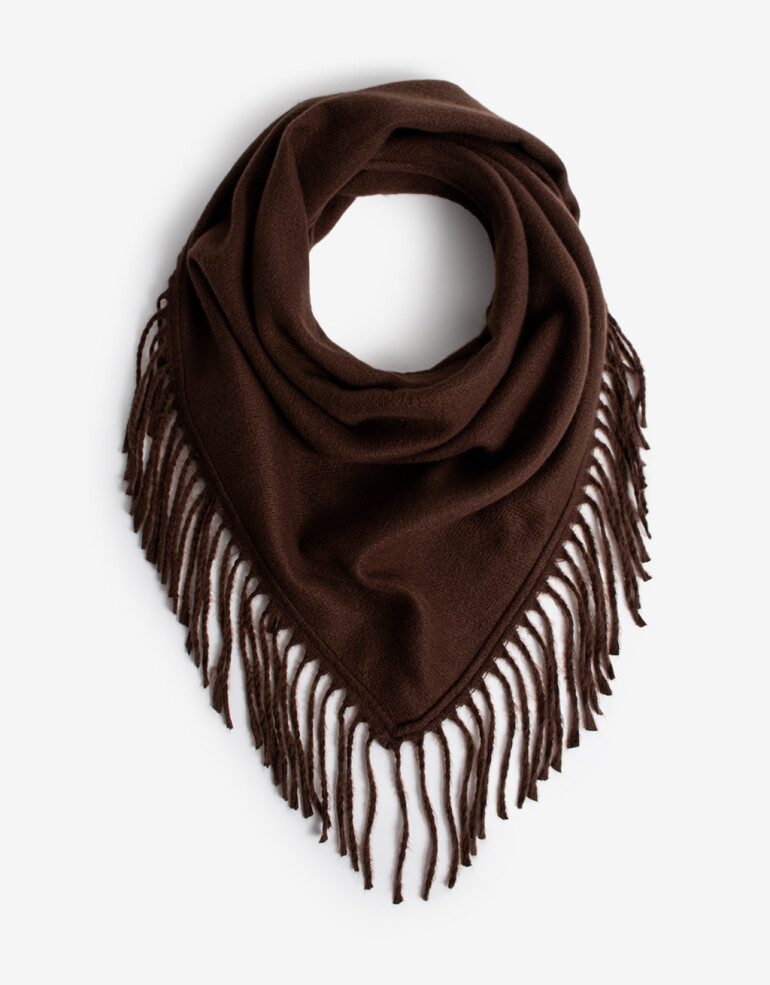 Bufandas Bufanda Con Flecos - Marron Chocolate