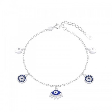 Pulsera de plata 925 con circonia, Línea Nazar. Pulsera de plata 925 con circonia, Línea Nazar.
