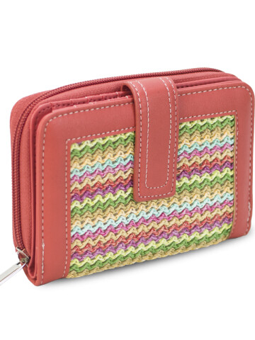 BILLETERA AGNES TEJIDO MULTICOLOR ARCILLA