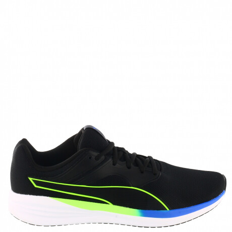 Championes de Hombre Puma Transport Run Mns Negro - Amarillo Lima - Azul Real