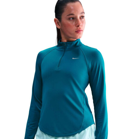 Remera Nike Tempo Swoosh Run Dri-Fit 1/4-Zip Running Top de Mujer verde