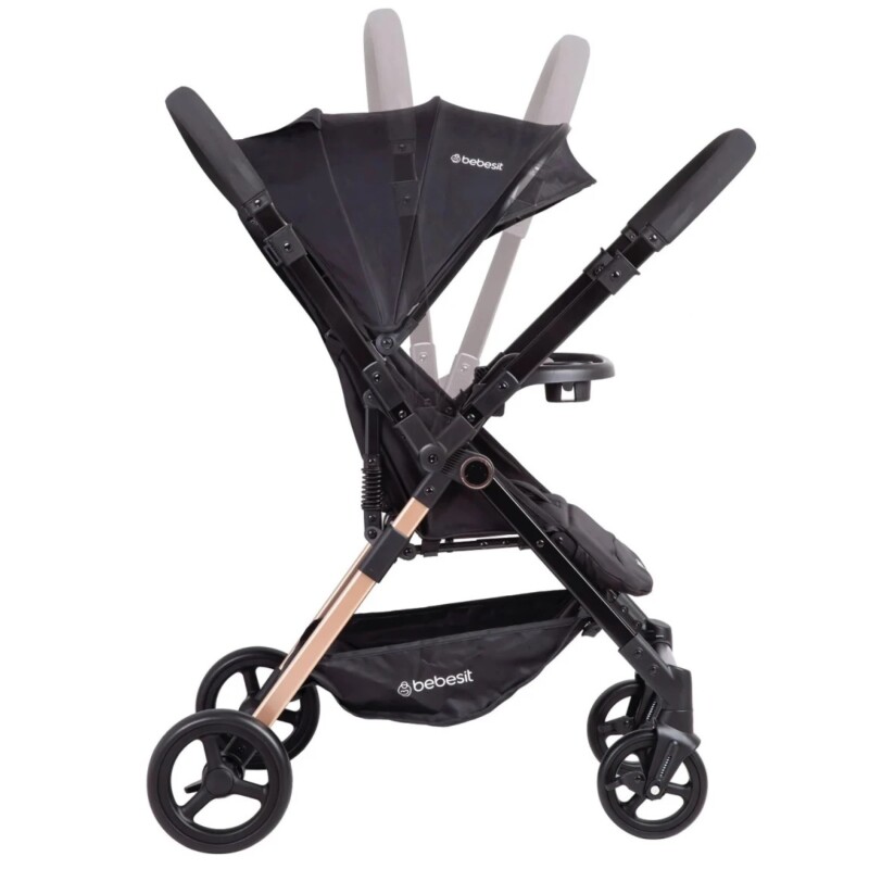 Coche CITY, Manillar Reversible, plegado sencillo y compacto, NEGRO Coche CITY, Manillar Reversible, plegado sencillo y compacto, NEGRO