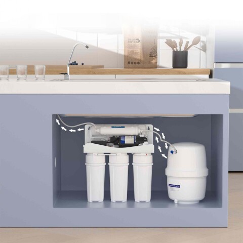 Purificador De Agua De Osmosis Inversa 5 Etapas Con Bomba Purificador De Agua De Osmosis Inversa 5 Etapas Con Bomba