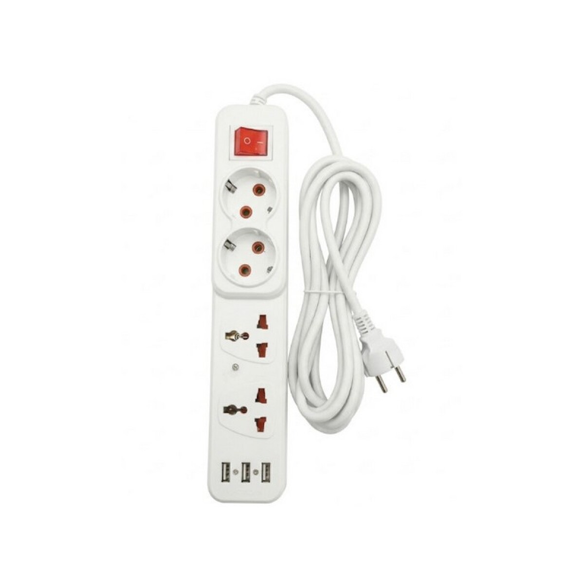 REGLETA DE ENCHUFES 3 Mts. 2 TOMAS SUCKO/3 USB/2 TOMAS UNIVERSALES 