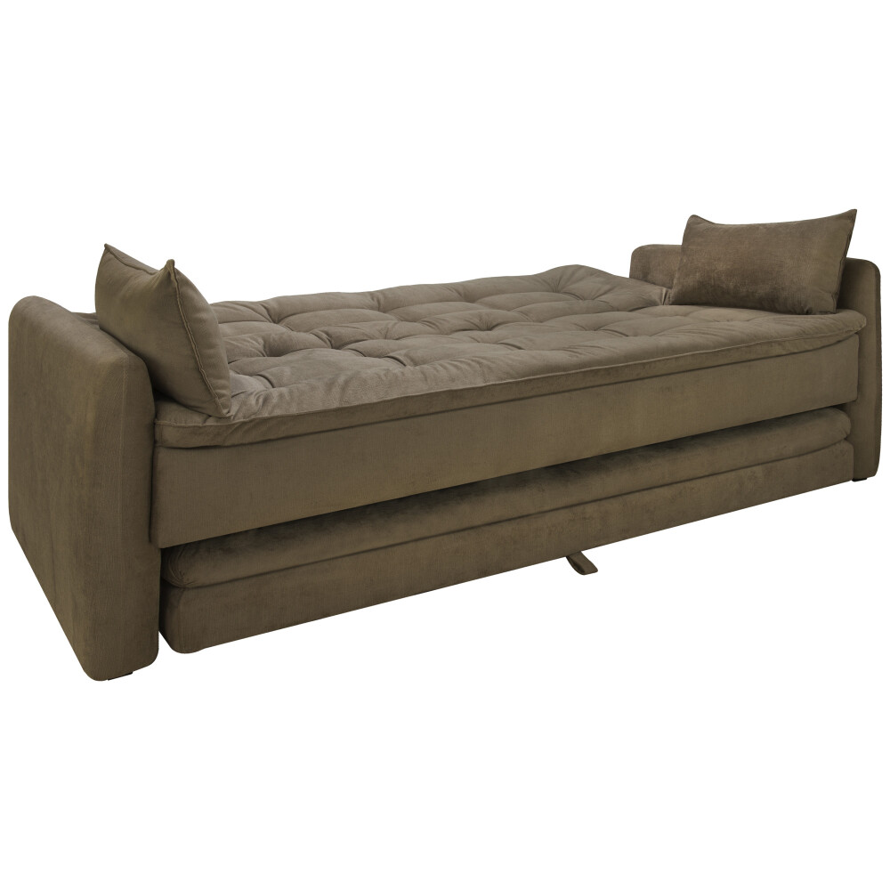 SILLÓN CAMA 3 CUERPOS TELA MARRON MADALENA CHOC.