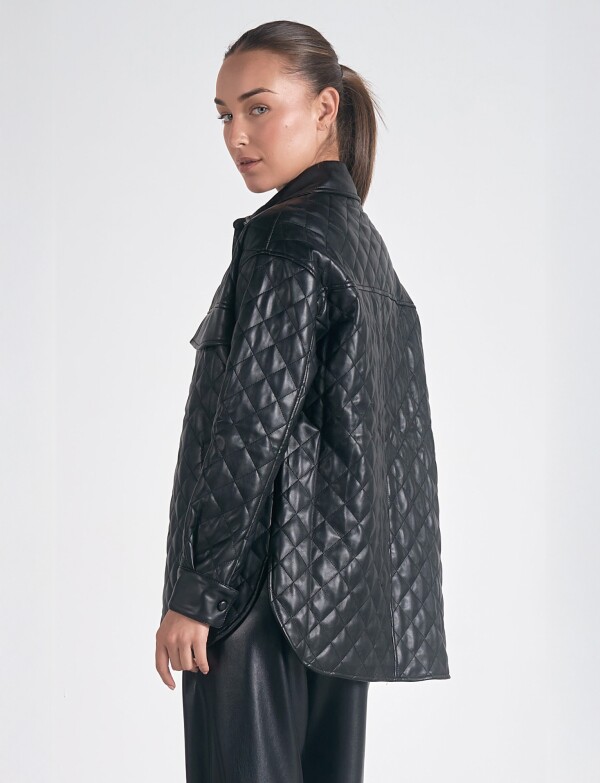 Chaqueta Eco Cuero NEGRO