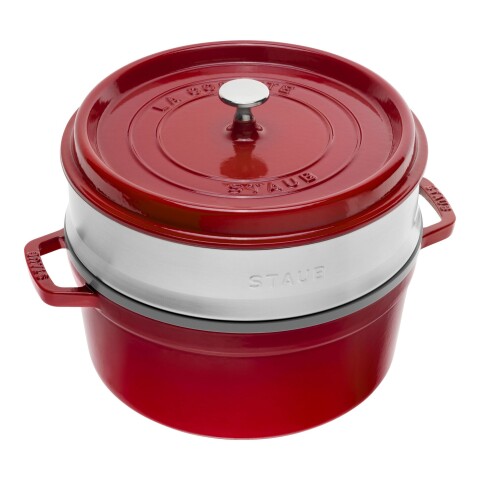 STAUB COCOTTE C/ VAPORIERA - 26 CM CHERRY STAUB COCOTTE C/ VAPORIERA - 26 CM CHERRY