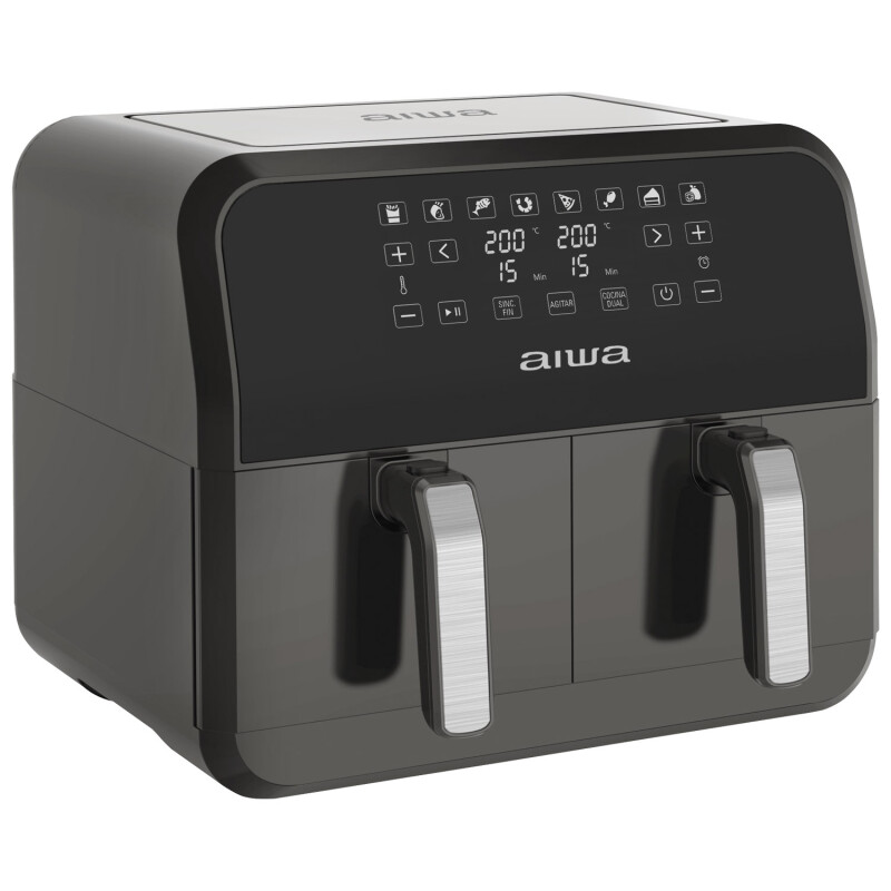 Freidora Digital sin Aceite de 2 Canastos 4L+4L AIWA AWFT8003 Negro
