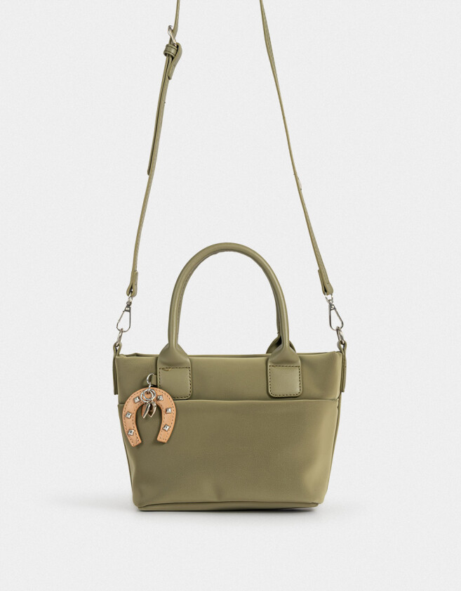 City Cartera Mini City Con Charm - Verde Oliva