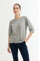 Sweater manga 3/4 cuello V GRIS