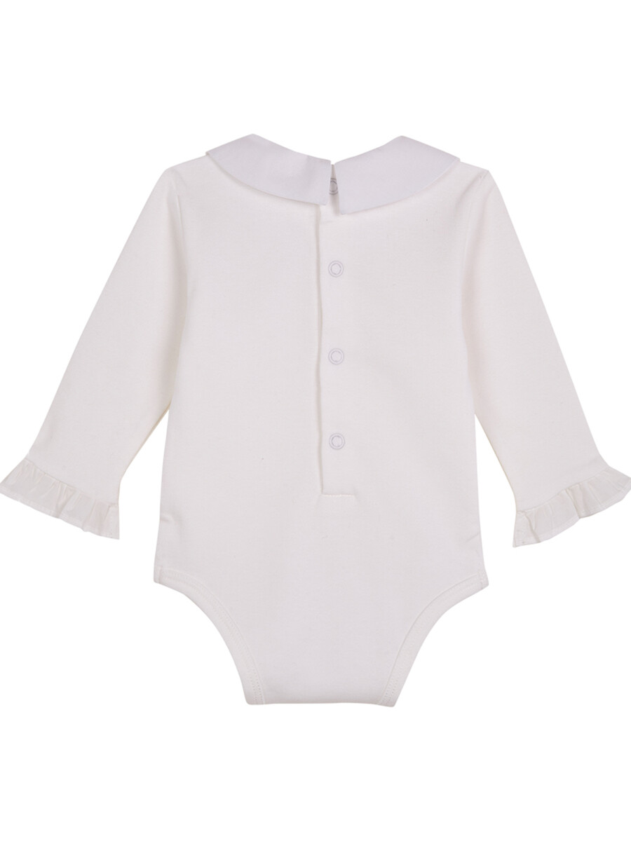 Body Con Bordado En El Cuello Blanco Roto