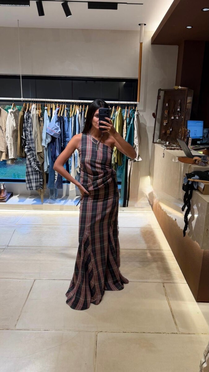 Long Scottish Skirt - Verde / Rosa 