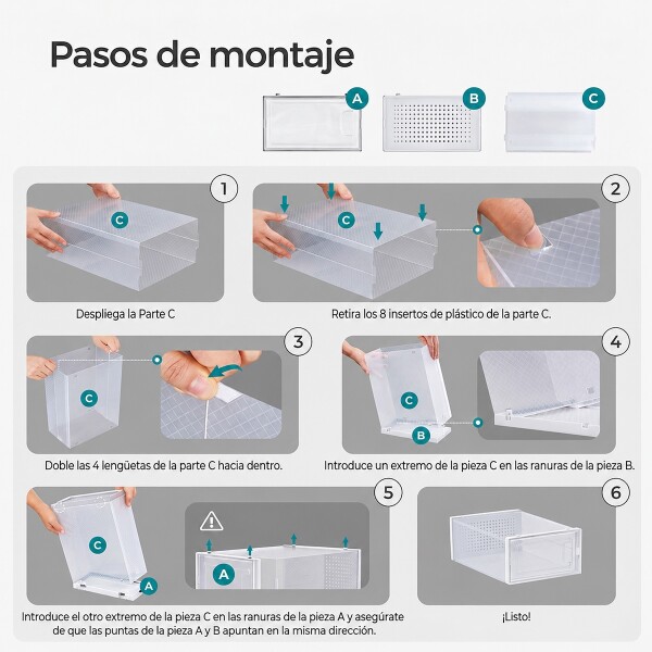 Set X4 Caja Organizadora Zapatos Zapatero Apilable Championes Calzado Premium Imback Blanco Set X4 Caja Organizadora Zapatos Zapatero Apilable Championes Calzado Premium Imback Blanco
