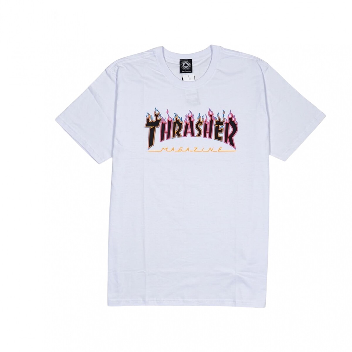 Trasher Double Flame Neon - White 