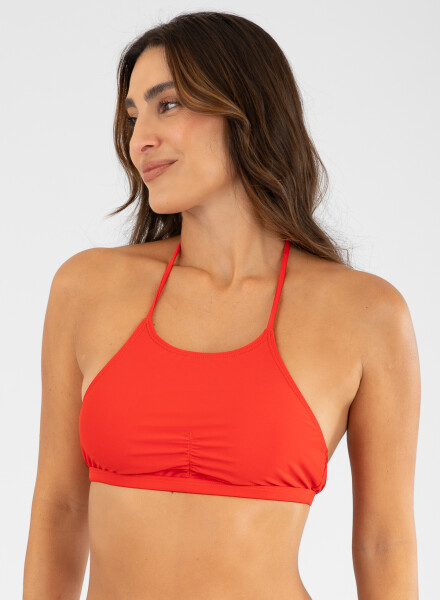 Top halter Hot red
