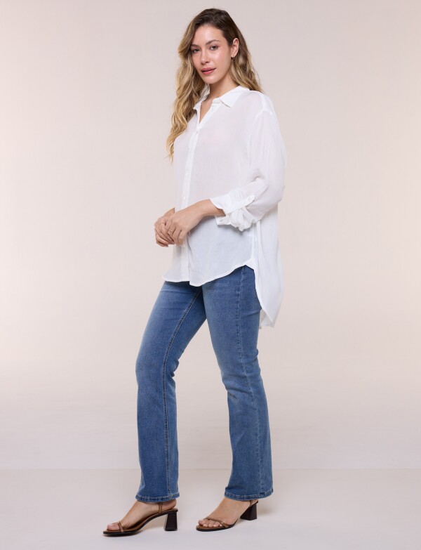Camisa Holgada Texturada CRUDO