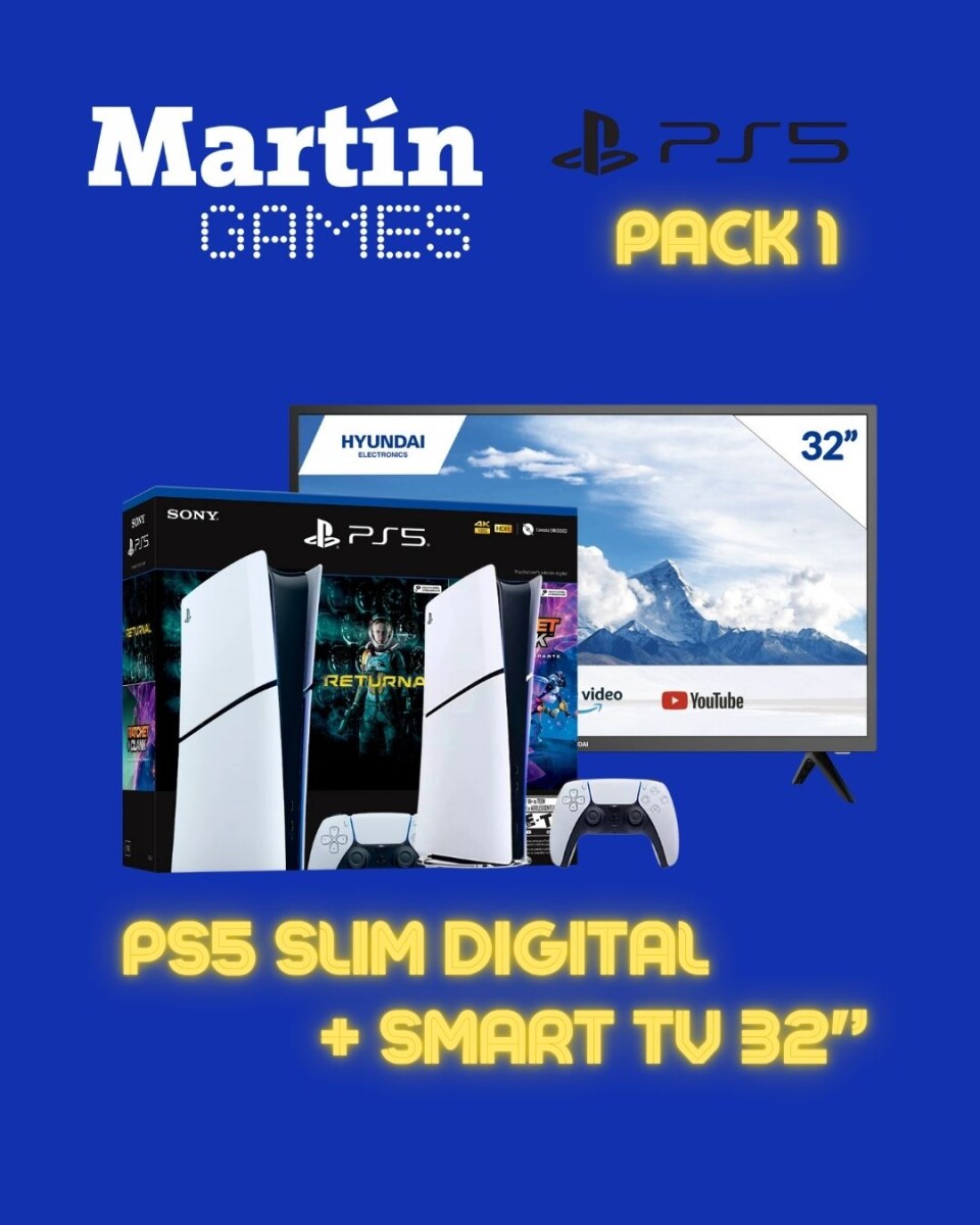 PACK PS5 SLIM DIGITAL + SMARTV 32´´ 