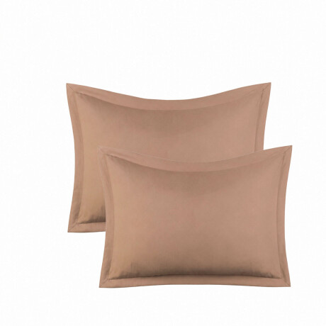 SET FUNDAS ALMOHADA POLIESTER MARRON PREWASHED CANELA
