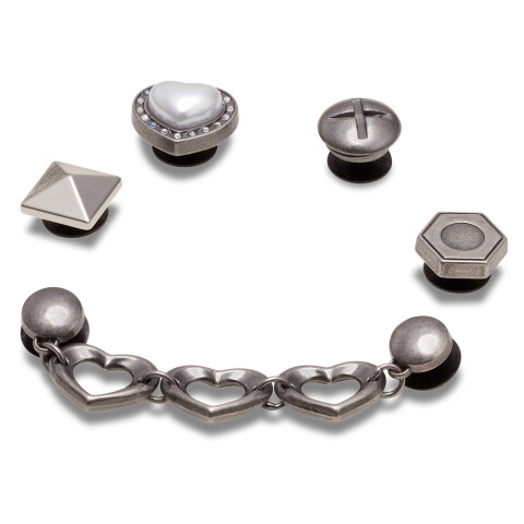 Jibbitz Silver Romantic 5Pack Multicolor