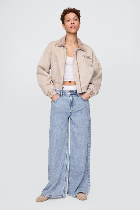 Jean Baggy Boxer Tiro Medio Mujer Light Wash