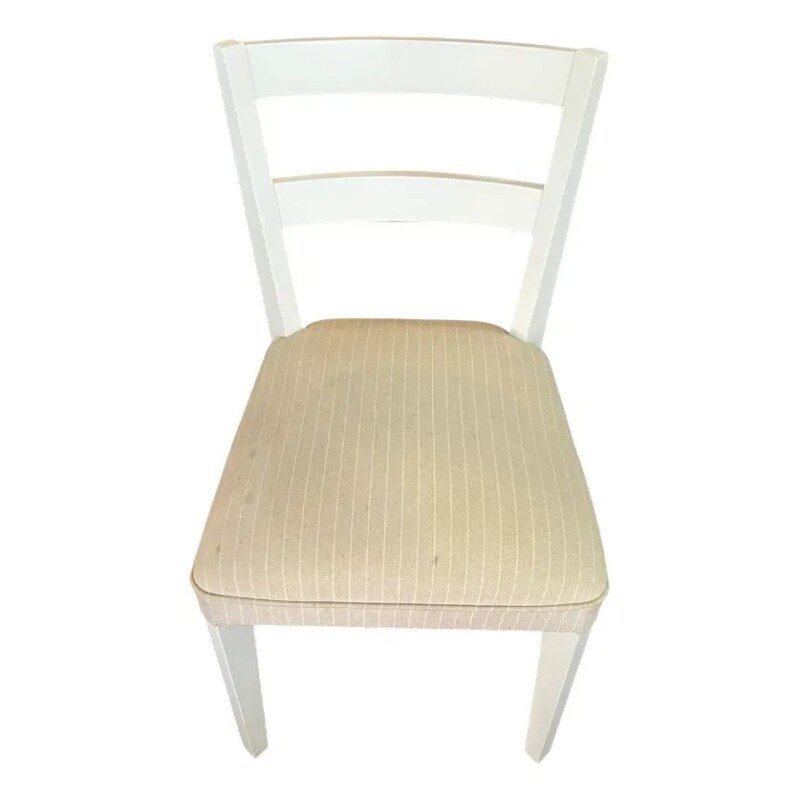 Silla laca blanca tapizada tela beige - PRODUCTO CON DETALLES Silla laca blanca tapizada tela beige - PRODUCTO CON DETALLES