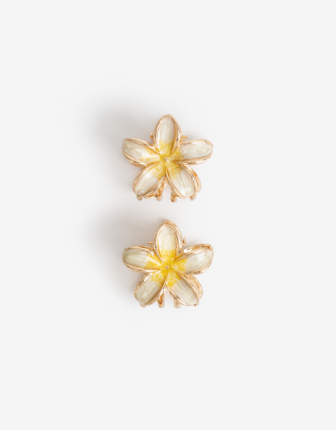 Broches Sets Flores Set X2 Mini Broches Flores De Metal Esmaltado. - Combinacion Bicolor