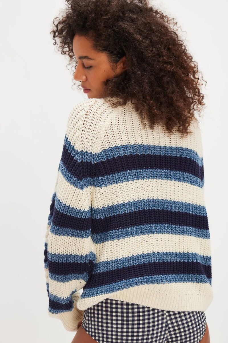 FRANKIE CABLE STRIPED PUL Marfil
