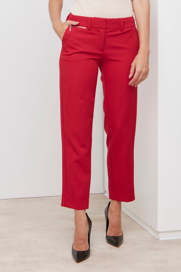 Pantalon Zip ROJO