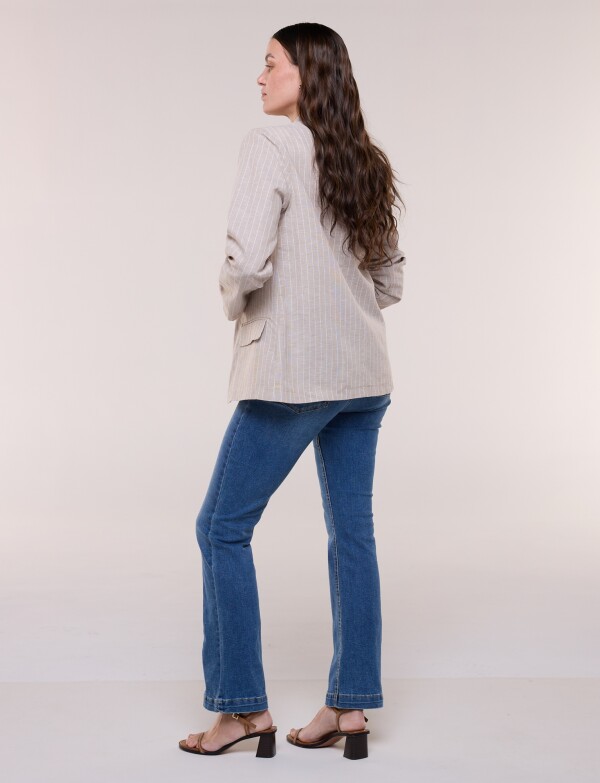 Blazer Sastrero De Lino BEIGE/MULTI