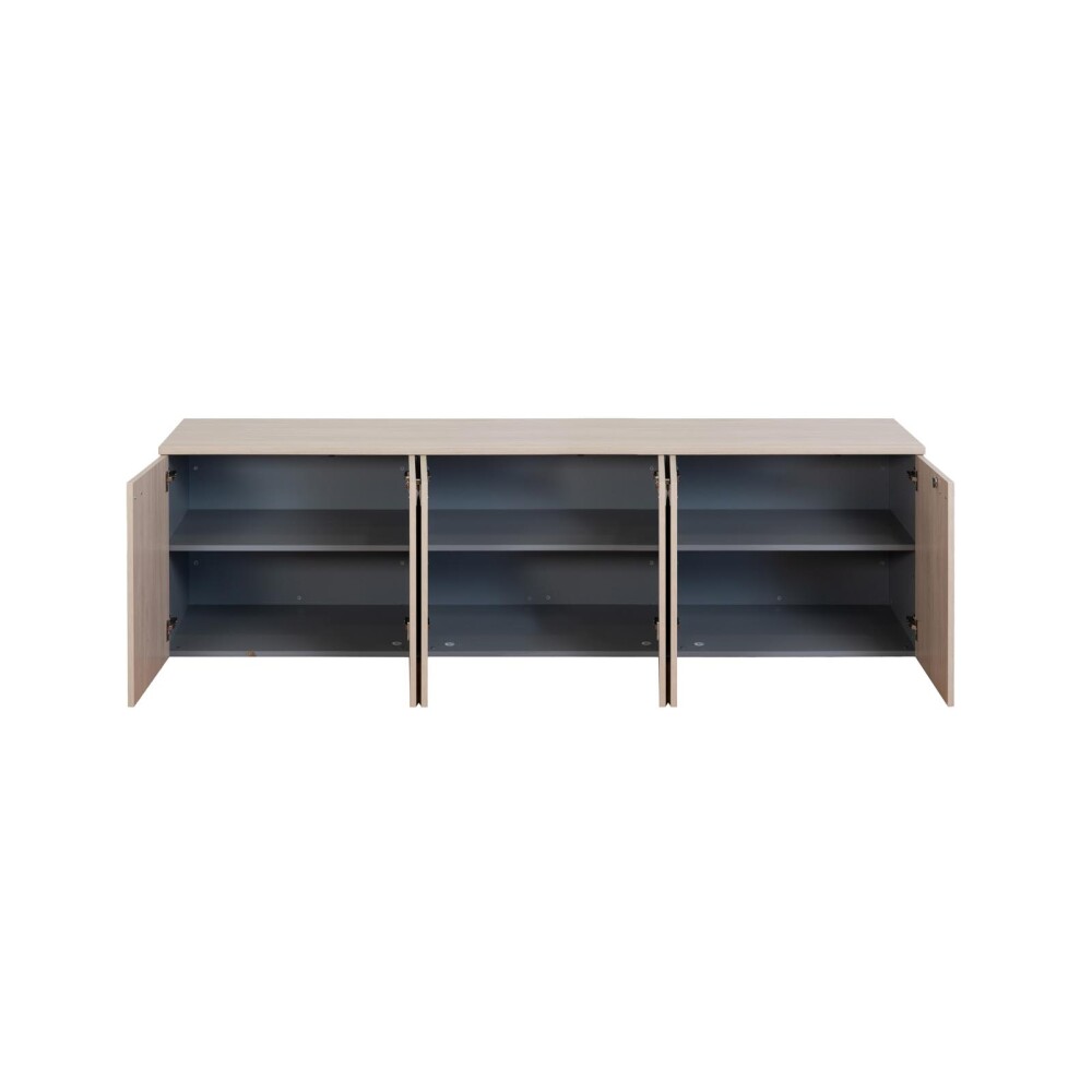 ARMARIO BAJO MADERA GRIS WORK 6 PUERTAS