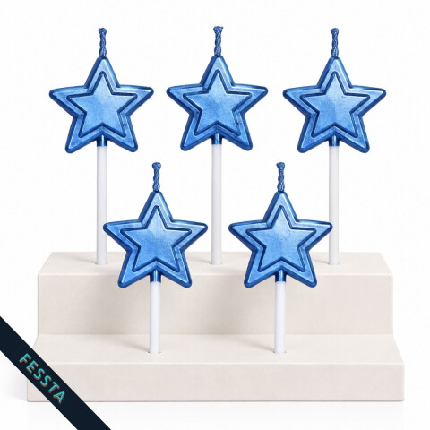 Vela Estrellas x5 Und Azul