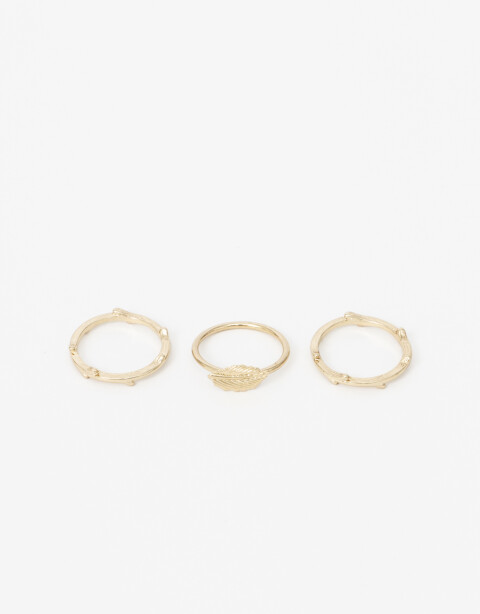 Sets Anillos Metal Set De Anillos Metal Hoja - Dorado