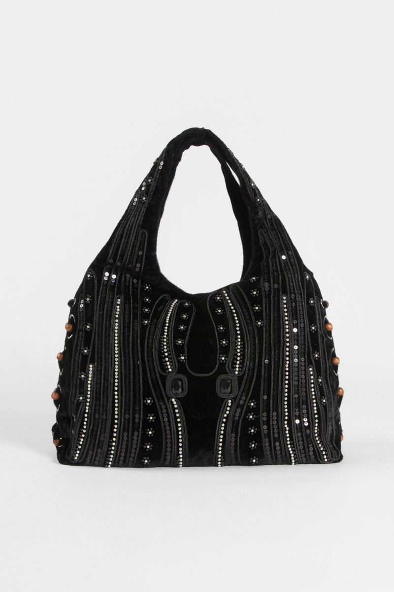 Cartera de fiesta mostacillas negro