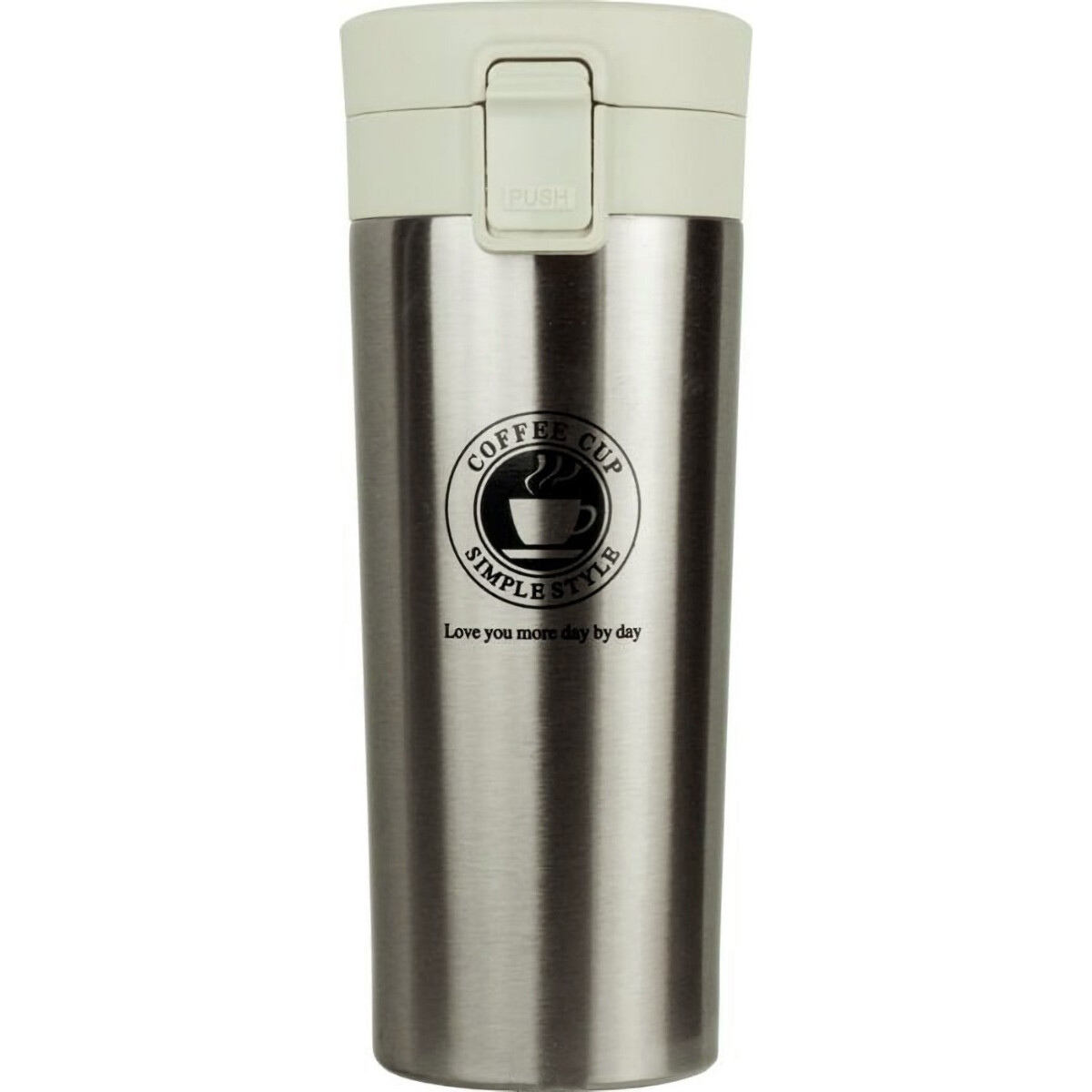 Vaso Térmico 350ml C/ Tapa Abre Facil Cafe Te Agua Y+ - Variante Color Gris 