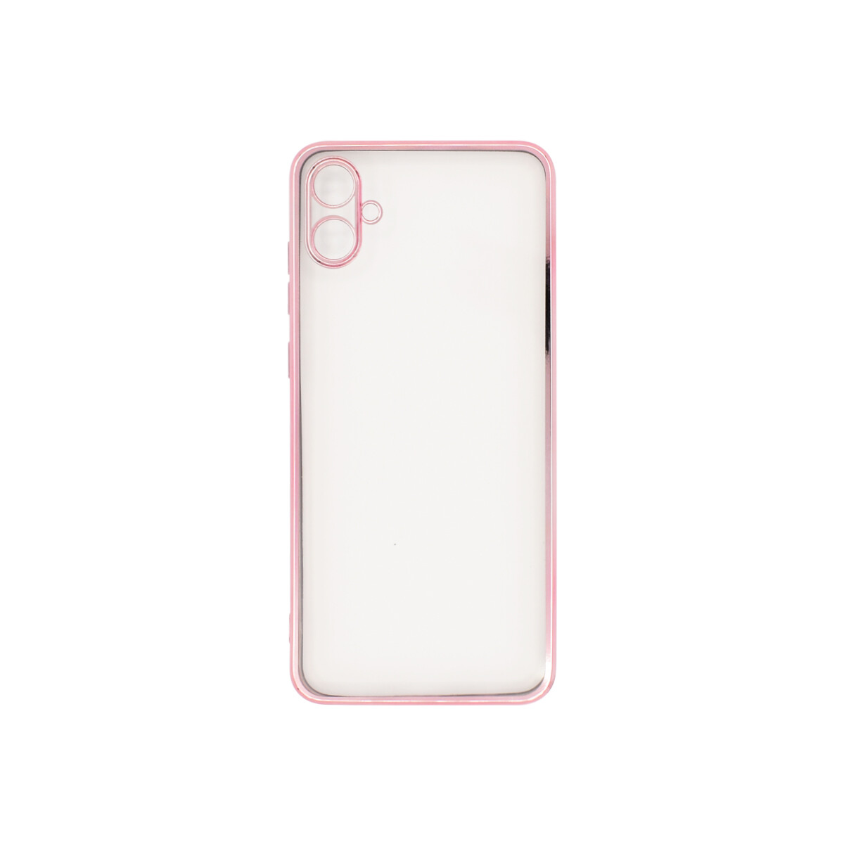 Protector Samsung Galaxy A05 transparente con bordes rosa 