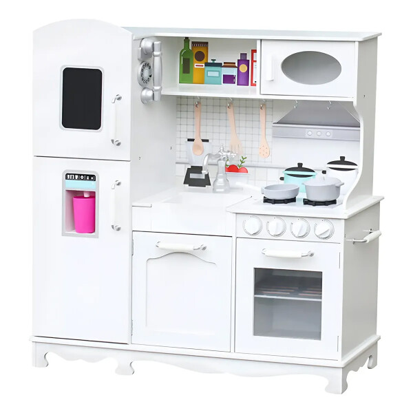 COCINA MADERA INFANTIL COLOR BLANCO CON SET COCINA MADERA INFANTIL COLOR BLANCO CON SET