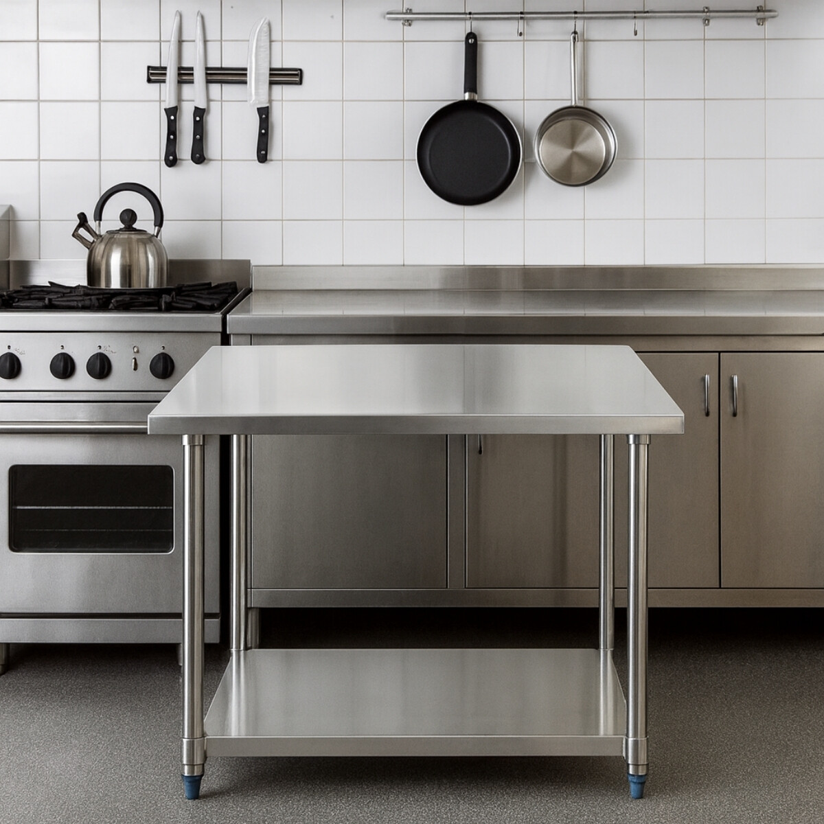 Mesada Central con Estante Inferior 120x60 cm 