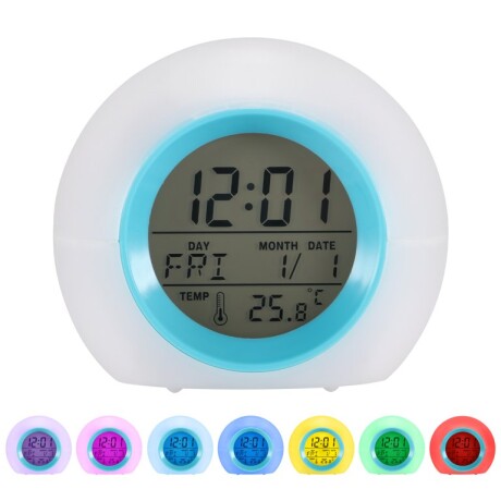 Reloj Despertador con Sonido y Luces AZUL