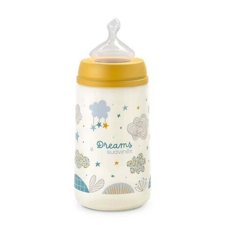 Mamadera Suavinex 0-6M 270Ml Anatómica Flujo Medio Dreams Mostaza